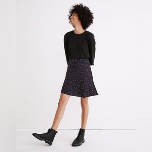 Madewell Drawstring Mini Slip Skirt in Night Stars NWT